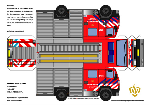 bouwplaat brandweerauto